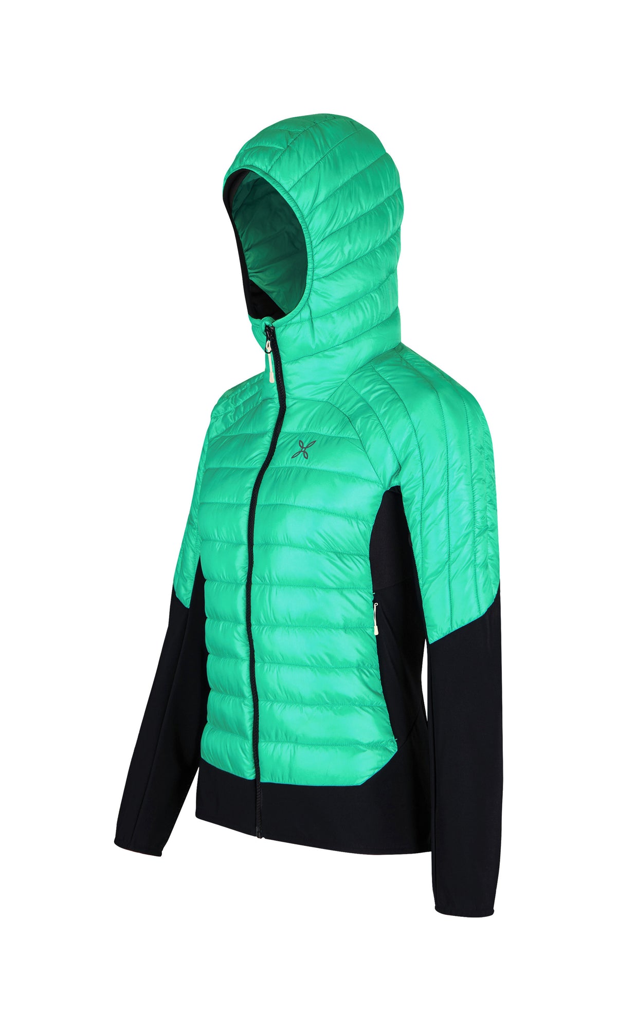 PEAK HYBRID HOODED JACKET WOM. BRIGHT TEAL