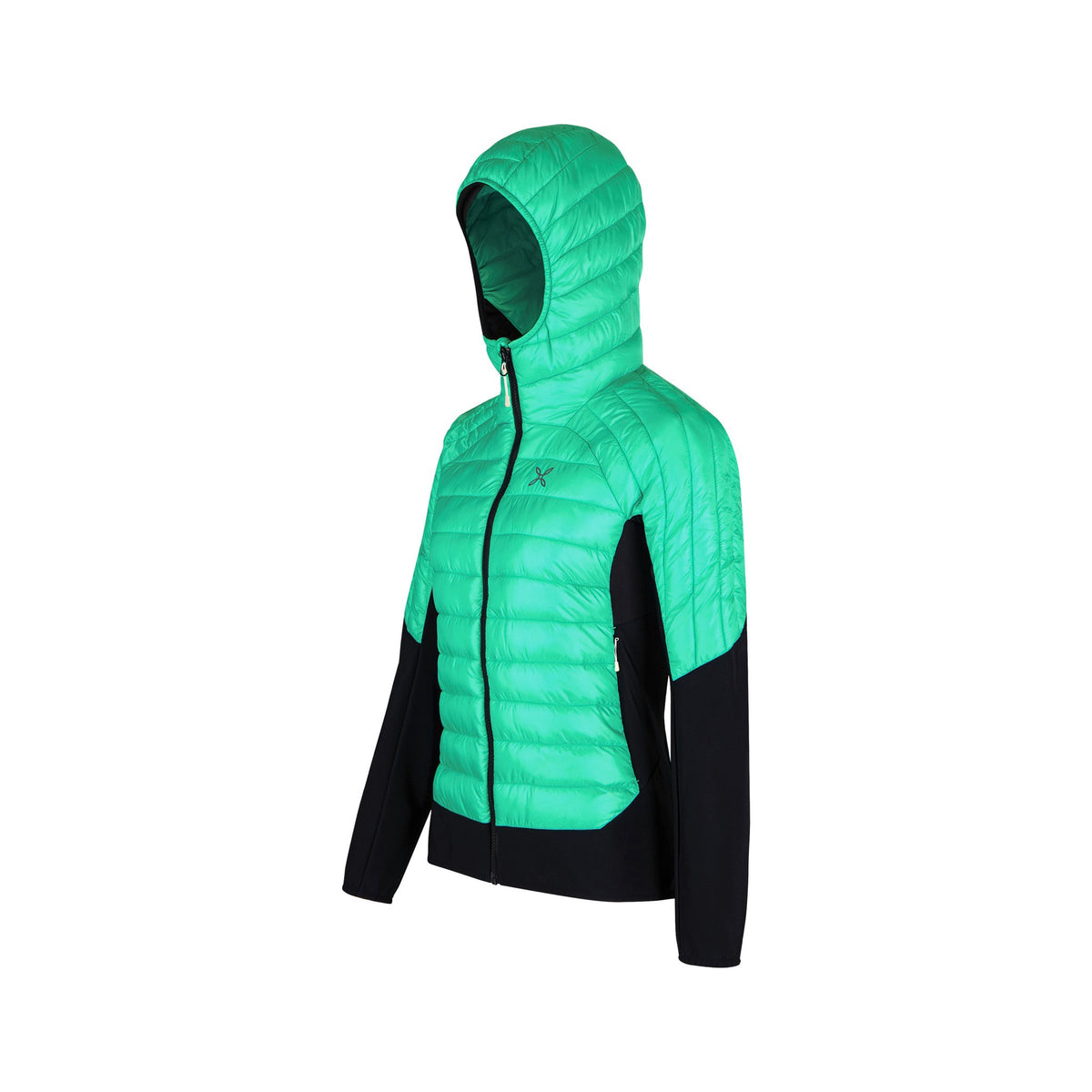 PEAK HYBRID HOODED JACKET WOM. BRIGHT TEAL