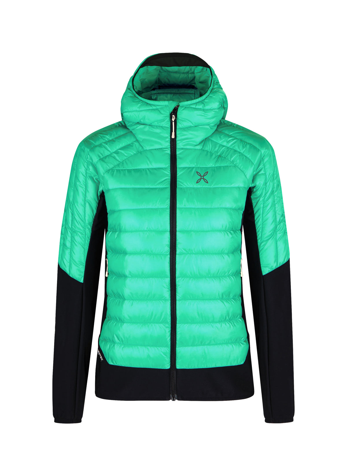 PEAK HYBRID HOODED JACKET WOM. BRIGHT TEAL