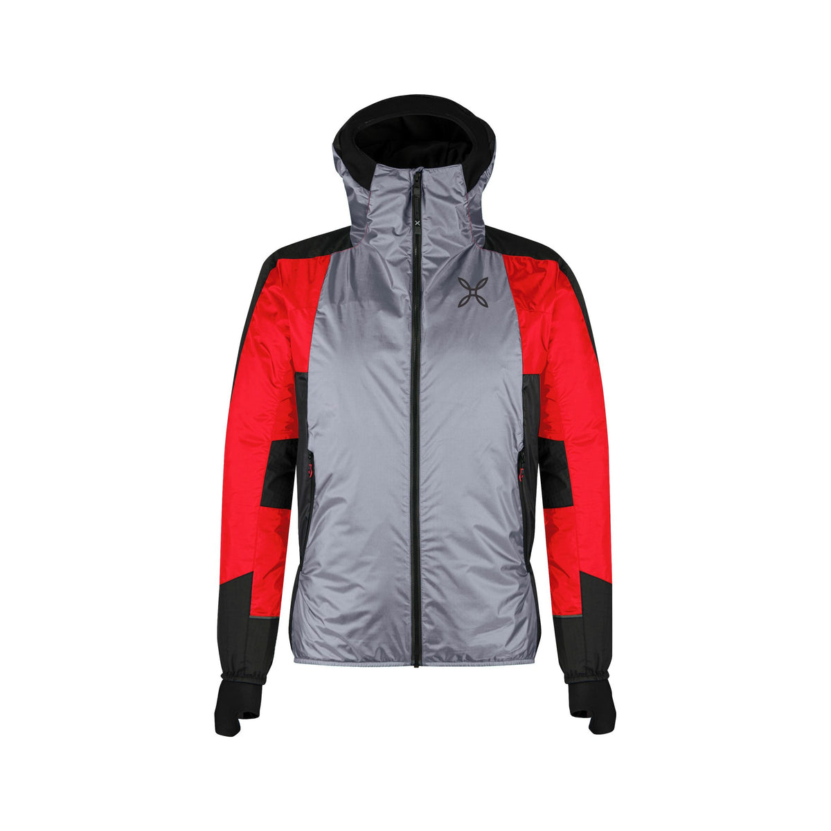 SKISKY EVO HOODED JACKET MID GREY/POWER RED