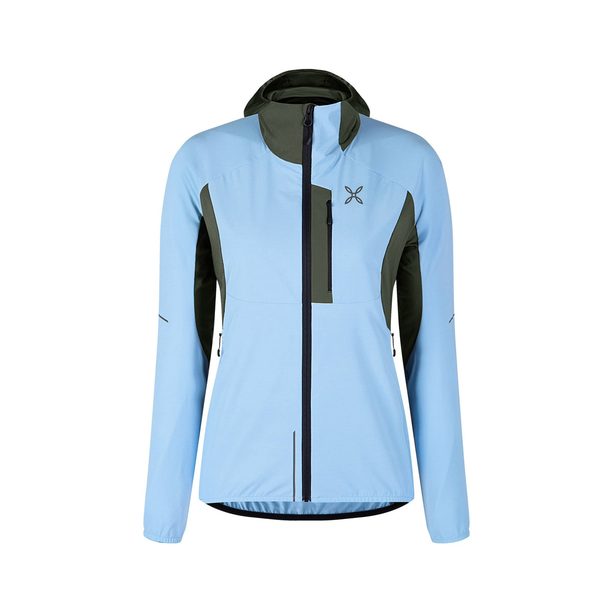 FLASH HOODED JACKET WOMAN DUSK/VERDE SALVIA