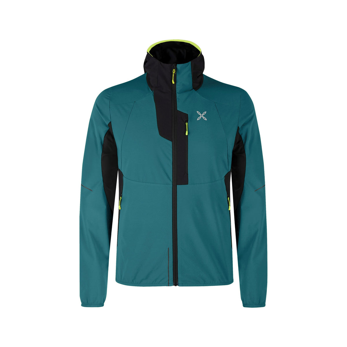 FLASH HOODED JACKET STEEL BLUE/SUNNY LIME