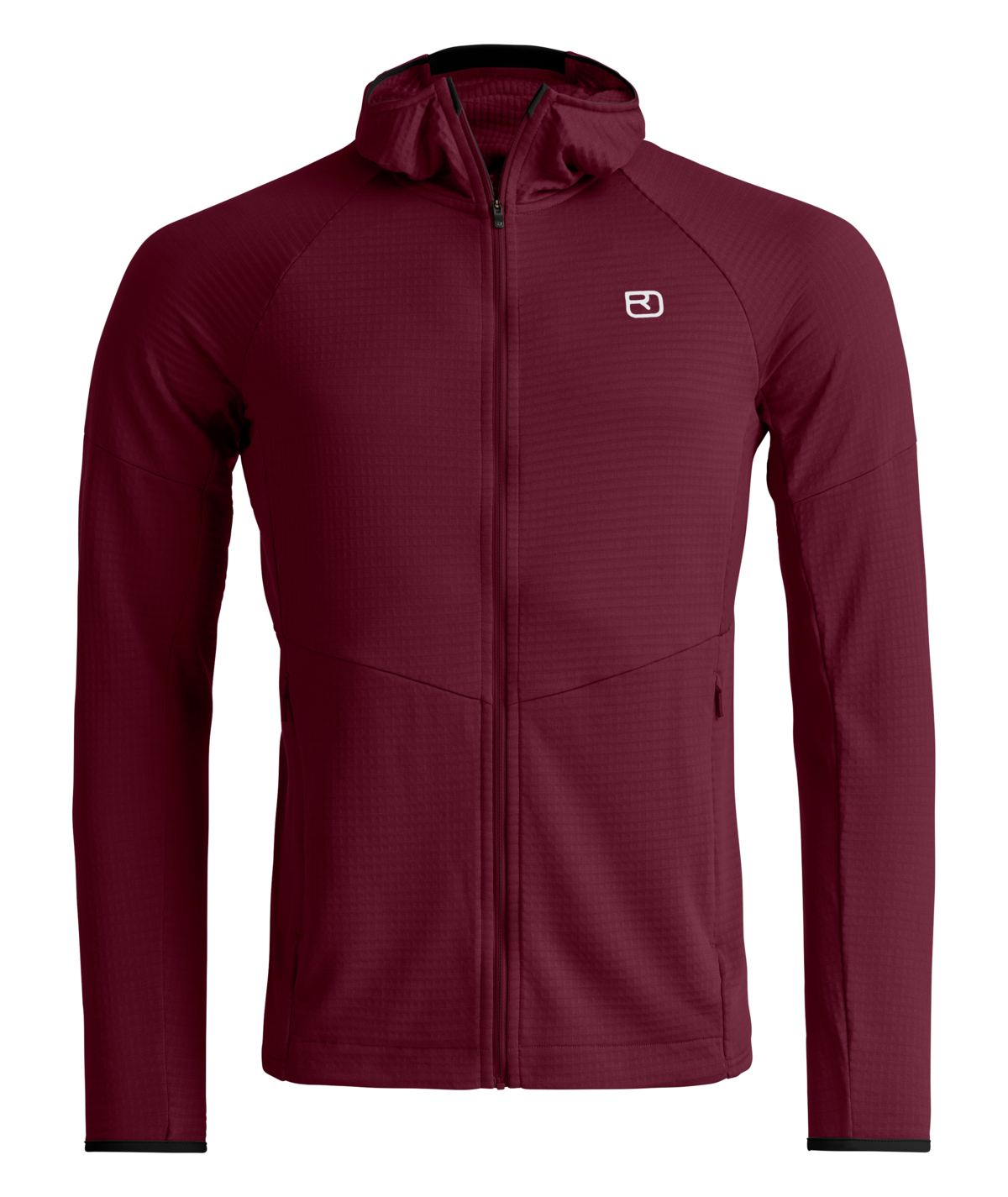 FLEECE LIGHT GRID HOODY M red malbec