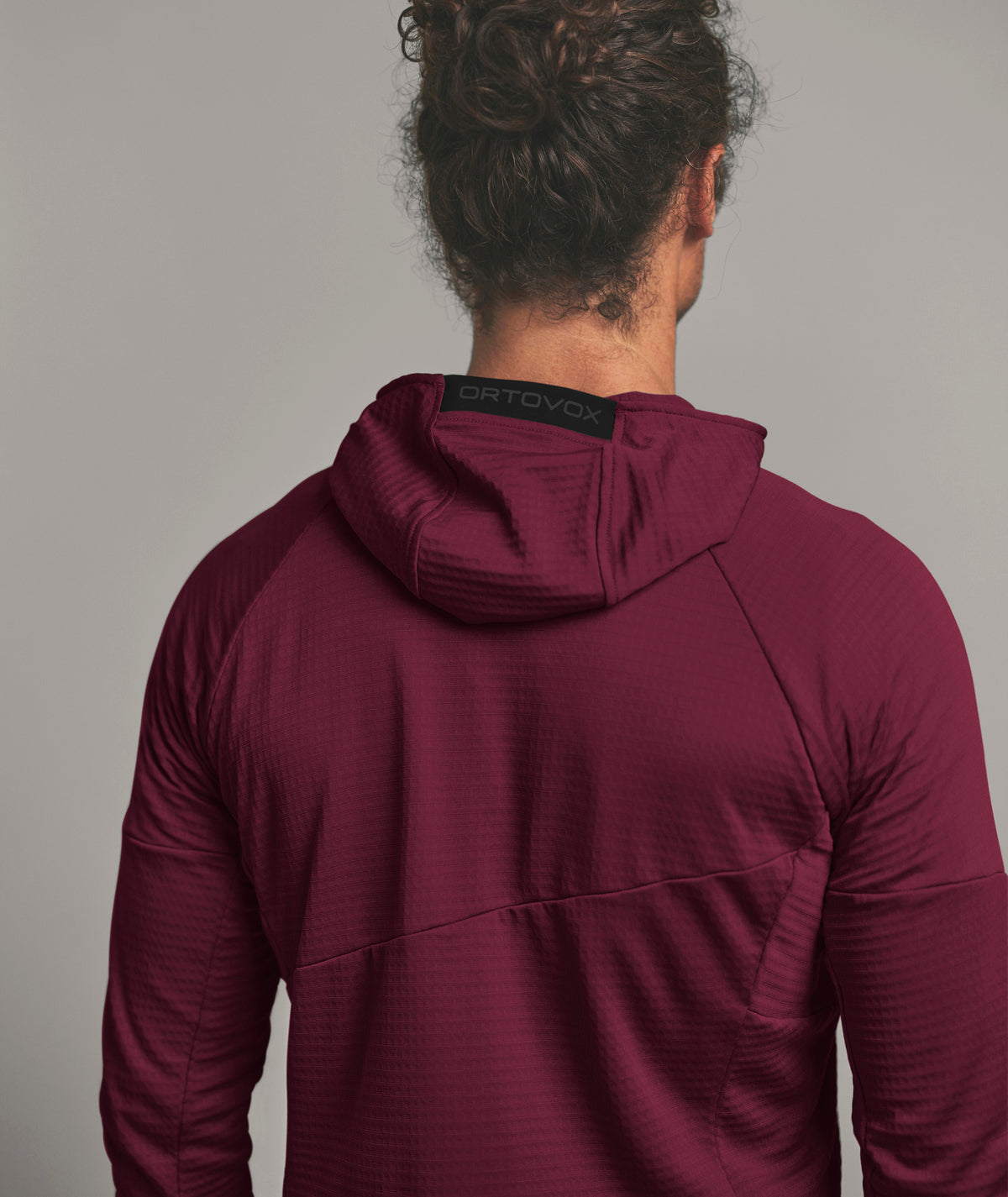 FLEECE LIGHT GRID HOODY M red malbec
