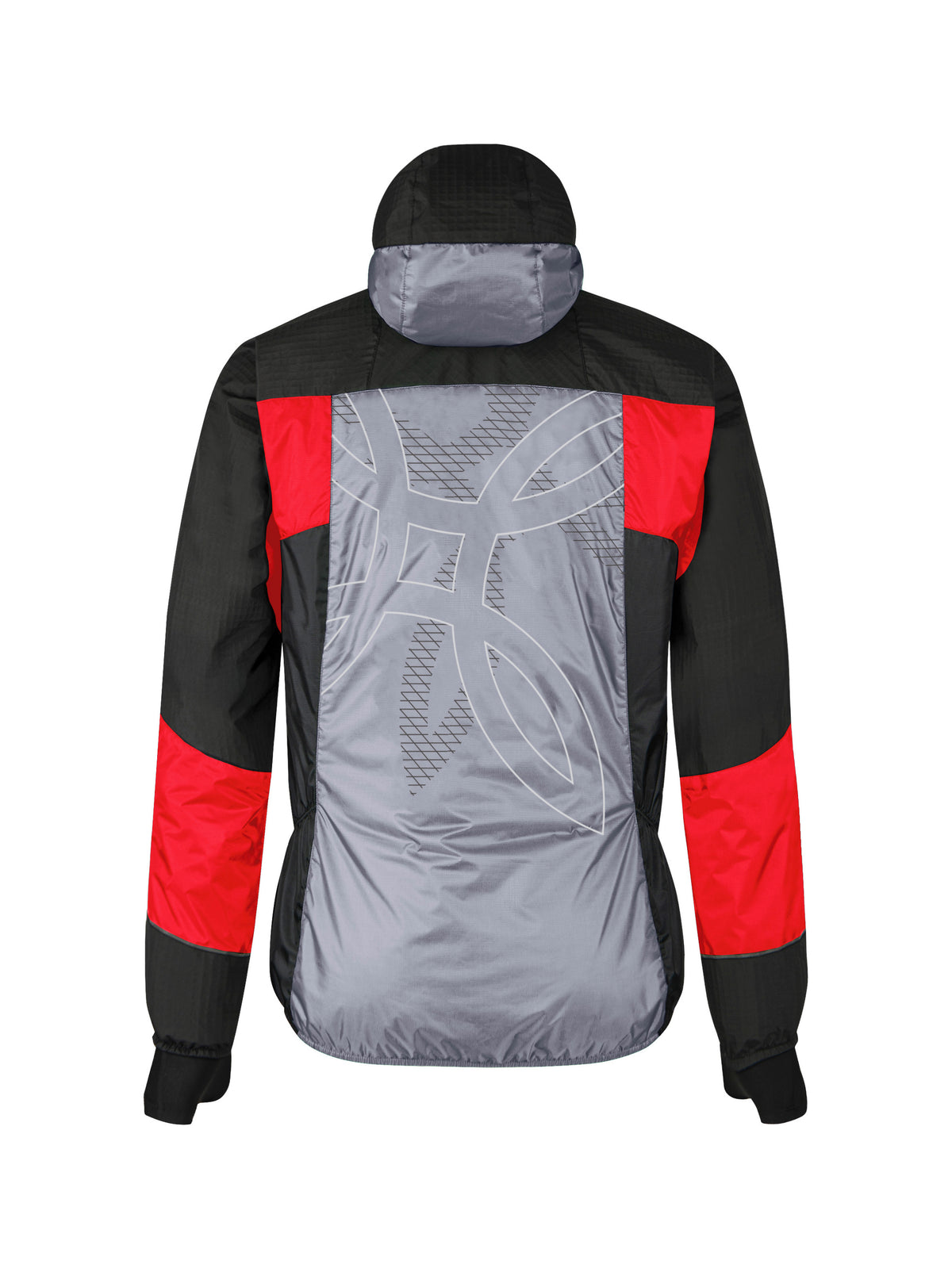 SKISKY EVO HOODED JACKET MID GREY/POWER RED
