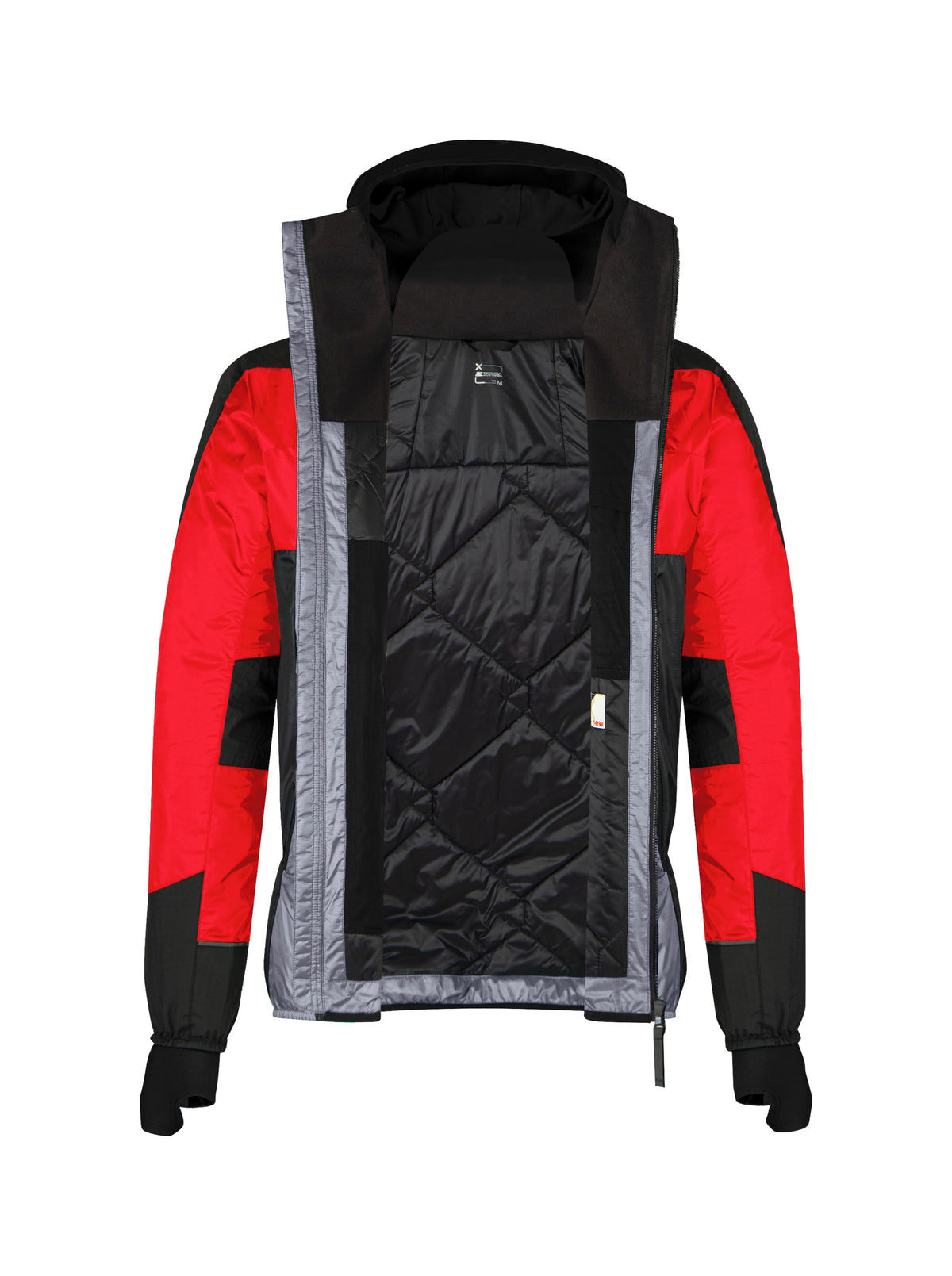 SKISKY EVO HOODED JACKET MID GREY/POWER RED