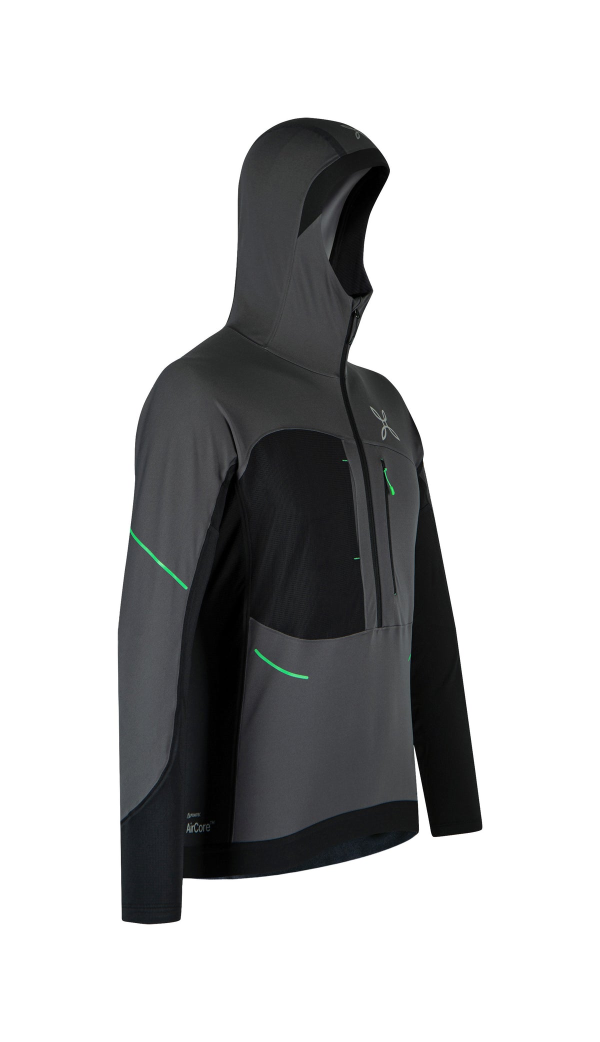 RITMO PTC AIRCORE HALF ZIP M. ANTRACITE/VIBE GREEN