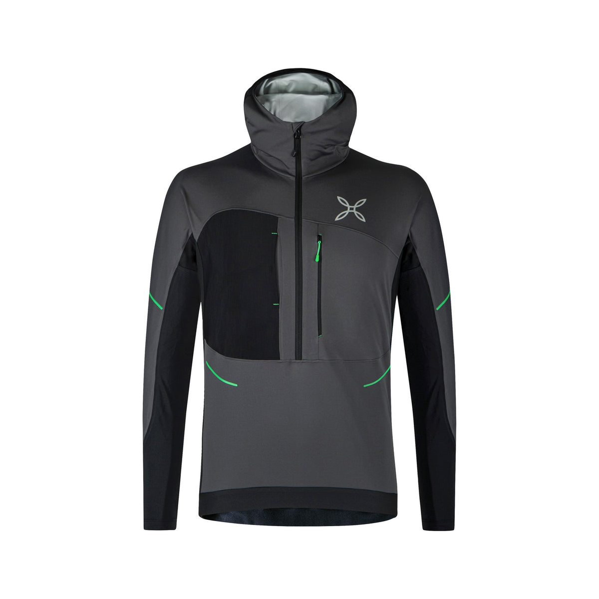 RITMO PTC AIRCORE HALF ZIP M. ANTRACITE/VIBE GREEN