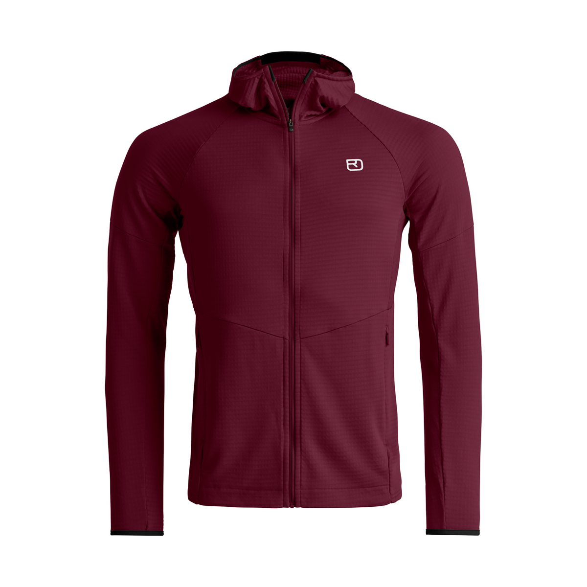 FLEECE LIGHT GRID HOODY M red malbec